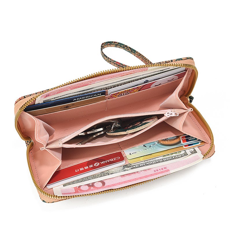 Arrival Cross Mirror Pu Softwood Wallet Long Zipper Wallet Mobile Phone Bag Single Pull Medium Zipper Wallet - Image 3